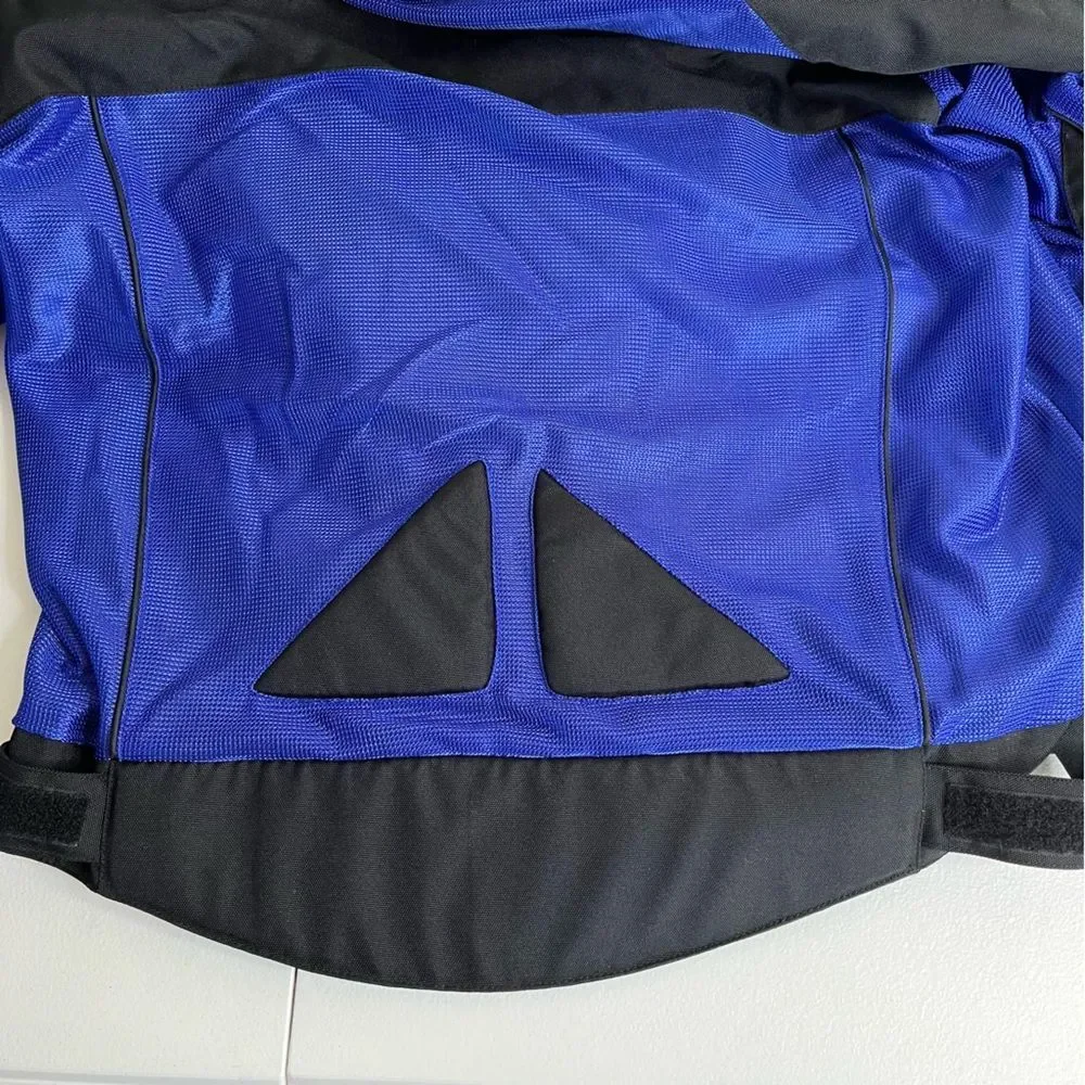 Teknic Padded Motorcycle Jacket Blue Black Adventure Riding Moto Armor Men 44